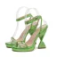Sexy Doré Cocktail Soirée Sandales Femme 2022 Bride Cheville 11 cm Talons Aiguilles Peep Toes / Bout Ouvert Sandales Talons Hauts