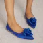 Modest / Simple Candy Pink Casual Flower Flat Womens Shoes 2023 Satin Pointed Toe Womens Shoes