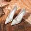 Chic Blanche Perle Fleur Satin Chaussure De Mariée 2024 8 cm Talons Aiguilles À Bout Pointu Mariage Escarpins Talons Hauts