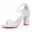 Minimalistisch Weiß Brautschuhe 2025 7 cm Stilettos Knöchelriemen Peeptoes Hochzeit Sandaletten Hochhackige