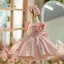 Flower Fairy Blushing Pink Beading Sequins Lace Flower Birthday Satin Flower Girl Dresses 2024 Ball Gown Scoop Neck Bow Short Sleeve Short Flower Girl Dresses