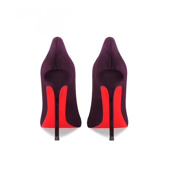 Chic / Beautiful Blushing Pink Prom Suede Pumps 2026 Leather 10 cm Stiletto Heels Pointed Toe Pumps High Heels