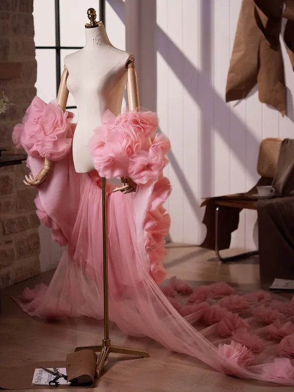 Bloemenfee Candy Roze Handgemaakt Appliques Gala sjaal 2026 Tule