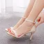 Charmant Weiß Perle Brautschuhe 2022 8 cm Stilettos Knöchelriemen Peeptoes Hochzeit Sandaletten Hochhackige