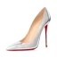 Sexig Silver Läder Röd Sula Afton Pumps 2023 12 cm Stilettklackar Spetsiga Pumps Högklackade