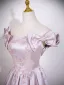Schön Pearl Rosa Perlenstickerei Stickerei Schleife Ballkleider 2026 A Linie Bandeau Ärmellos Rückenfreies Lange Festliche Kleider