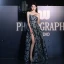 Sexy Black Printing Split Front Evening Dresses 2024 A-Line / Princess Strapless Sleeveless Backless Floor-Length / Long Evening Party Formal Dresses