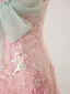 Scintillantes Rougissant Rose Paillettes Noeud Robe De Bal 2025 Trompette / Sirène Bustier Sans Manches Dos Nu Train De Balayage Robe De Ceremonie