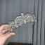 Bling Bling Srebrny Rhinestone Ślub Tiara 2022 Cyrkon Stop Ozdoby Do Włosów Ślubne