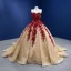 High-end Burgundy Beading Pearl Sequins Lace Flower Appliques Prom Dresses 2022 Ball Gown Strapless Sleeveless Backless Chapel Train
