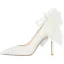 Charmant Ivory / Creme Schleife Pailletten Brautschuhe 2022 10 cm Stilettos Spitzschuh Hochzeit Pumps Hochhackige