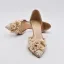 Chic / Belle Champagne Satin Demoiselle D'honneur Chaussures Femmes 2022 Faux Diamant En Dentelle Fleur 8 cm Talons Aiguilles À Bout Pointu Chaussures Femmes Talons Hauts