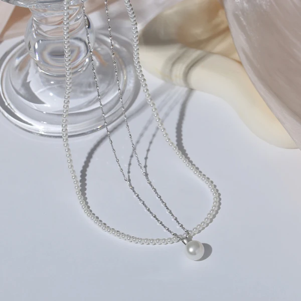 Eleganta Silver Bal Saterling Silver Pärla Halsband 2023 Tillbehör