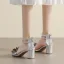 Chic / Belle Argenté Papillon Promo Sandales Femme 2023 Bride Cheville 7 cm Talons Épais Peep Toes / Bout Ouvert Sandales Talons Hauts