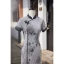 Style Chinois Gris Fendue devant Thé Longueur Promo Cheongsam 2024 Trompette / Sirène Col Haut Manches Courtes