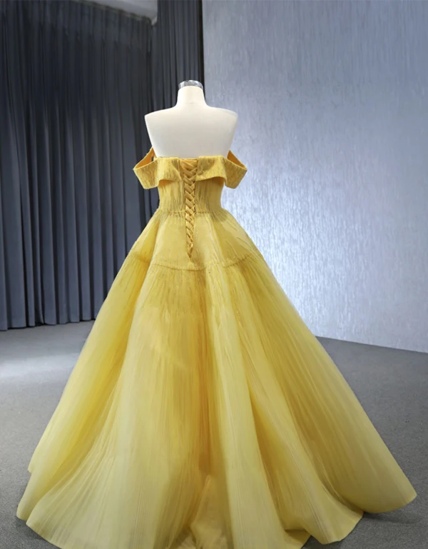 High-end Sage Green Beading Prom Dresses 2024 Ball Gown Off-The-Shoulder Sleeveless Backless Floor-Length / Long Prom Formal Dresses