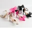 Classy Champagne Bow Prom Womens Shoes 2022 Ankle Strap 10 cm Stiletto Heels Pointed Toe Womens Shoes High Heels