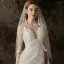 Élégant Blanche Fait main Perle En Dentelle Fleur La Mariée Voile De Mariée 2025 Tulle