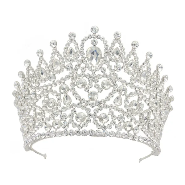 Barokowy Srebrny Rhinestone Stop Ozdoby Do Włosów Ślubne 2024 Ślub Akcesoria