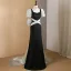 Chic / Belle Noire Robe De Bal 2024 Trompette / Sirène Encolure Carrée Gonflée Manches Courtes Dos Nu Noeud Longue Promo Robe De Ceremonie