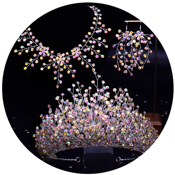Charmant Bling Bling Fait main Multi-Couleurs Faux Diamant Alliage Accessoire Cheveux Mariage 2023 Mariage