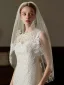 Elegant White Sequins Lace Flower 1 m Wedding Veils 2026 Tulle