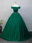 Vintage Dunkelgrün Strass Ballkleider 2025 A Linie Off Shoulder Ärmellos Rückenfreies Lange Ball Festliche Kleider