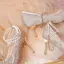 Charmant Champagne Paillettes Chaussure De Mariée 2022 Perle Bride Cheville 8 cm Talons Aiguilles À Bout Pointu Mariage Escarpins Talons Hauts