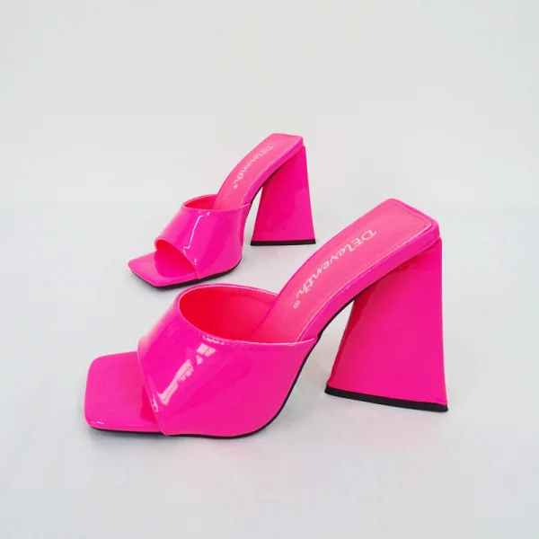 Chic / Beautiful White Street Wear Womens Sandals 2022 11 cm Thick Heels Open / Peep Toe Womens Sandals High Heels