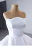 Fashion High-end White Cascading Ruffles Wedding Dresses 2024 Ball Gown Strapless Sleeveless Backless Floor-Length / Long Wedding