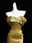 Charming Gold Evening Dresses 2026 Trumpet / Mermaid Strapless Sleeveless Backless Floor-Length / Long Formal Dresses