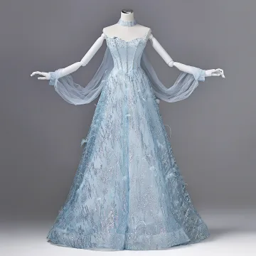 Sjarmerende Himmelen Blå Beading Rhinestone Paljetter Fjær Ballkjoler 2026 Prinsesse Strapless Uten Ermer Ryggløse Lange Formelle Kjoler
