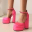 Ungewöhnlich Blau Ball Satin Damen schuhe 2022 Strass Knöchelriemen 14 cm Thick Heels Quadratische Zehe Pumps Hochhackige
