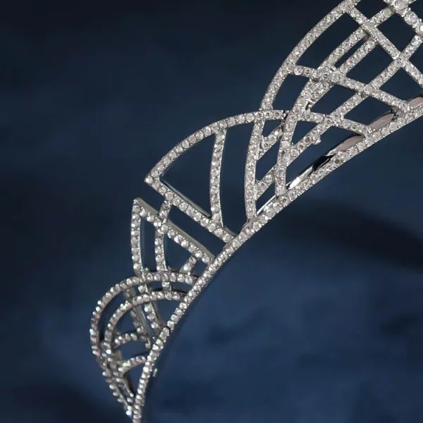 Brud Huvudbonad Vita Rhinestone Legering Bröllop Mode 2022 Brud Huvudbonad Tiara