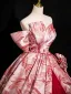 Elegant Red Prom Dresses 2024 Ball Gown Off-The-Shoulder Sleeveless Backless Floor-Length / Long Prom Formal Dresses