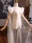 Chic / Beautiful White Handmade  Tassel Prom shawl 2025 Tulle