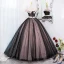 Elegant Tan Rhinestone Sequins Appliques Prom Dresses 2022 Ball Gown Off-The-Shoulder Sleeveless Backless Sash Floor-Length / Long Prom Formal Dresses