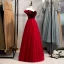 Chic / Belle Bordeaux Paillettes Robe De Bal 2023 Princesse De l'épaule Sans Manches Dos Nu Longue Promo Robe De Ceremonie