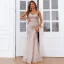 Sparkly Gold Sequins Evening Dresses 2022 Trumpet / Mermaid V-Neck Sleeveless Backless Floor-Length / Long Evening Party Formal Dresses