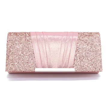 Chic Belle Rose Bonbon Glitter Paillettes Soirée Pochette 2023
