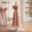 Schöne Rosa Pailletten Brautjungfernkleider 2024 A Linie Off Shoulder Kurze Ärmel Rückenfreies Lange