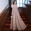Chic / Belle Rose Sombre Glitter Robe De Bal 2022 Princesse V-Cou Gonflée Manches Courtes Dos Nu Longue Promo Robe De Ceremonie