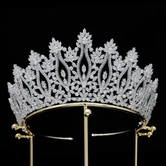 Bling Bling Silver Zircon Wedding Tiara Bridal Hair Accessories 2024 Accessories Alloy