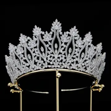 Bling Bling Srebrny Cyrkon Ślub Tiara Ozdoby Do Włosów Ślubne 2024 Akcesoria Stop