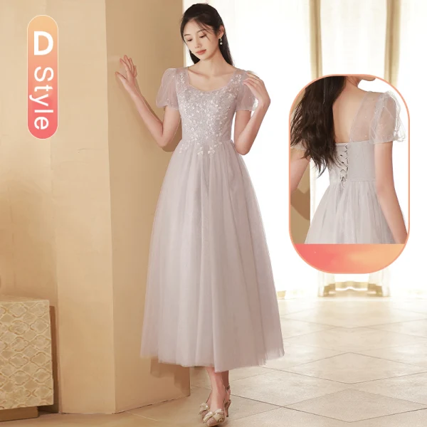 Modest / Simple Sequins Bridesmaid Dresses 2022 A-Line / Princess Short Sleeve Backless Floor-Length / Long Bridesmaid Wedding Party Dresses