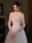 Chic / Beautiful White Lace Flower Wedding Bridal Gloves 2026 Tulle