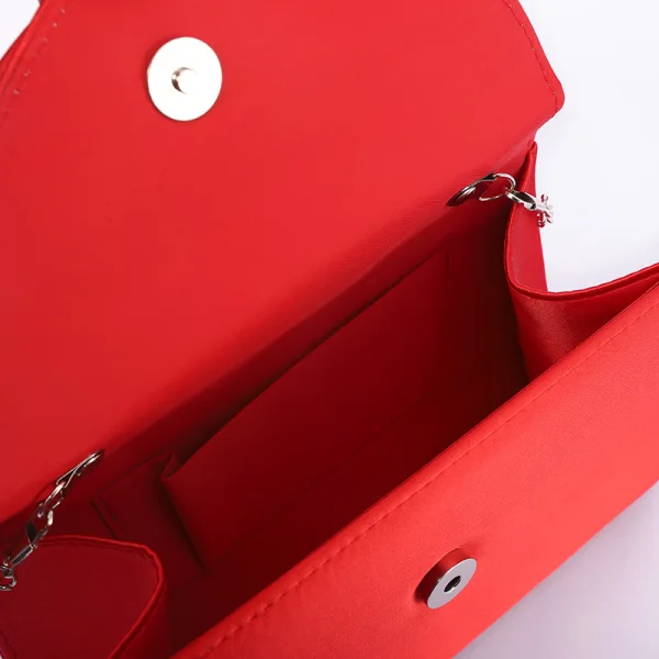 Chic / Belle Fushia Faux Diamant Satin Soirée Pochette 2023