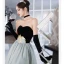 Vintage Schwarz Wildleder Ballkleider 2022 A Linie Bandeau Lange Ärmel Lange Festliche Kleider