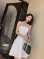 Sexy Ivory Party Dresses Cocktail Party 2022 A-Line / Princess Strapless Sleeveless Backless Knee-Length Formal Dresses