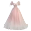 Charmant Rougissant Rose Perlage Paillettes Robe De Bal 2023 Robe Boule Encolure Carrée Manches Courtes Dos Nu Longue Promo Robe De Ceremonie